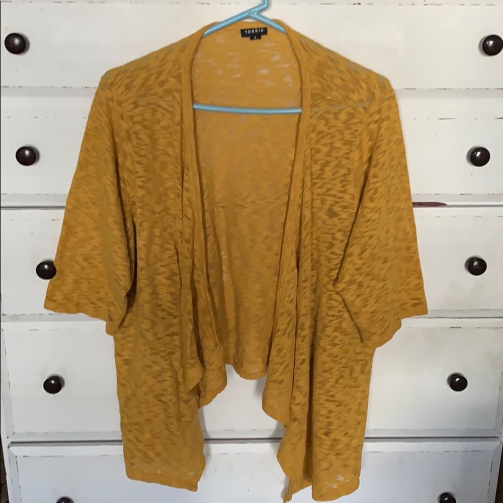 Torrid Cropped Drape Open Cardigan